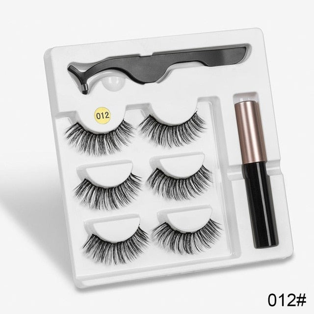 Magnetic Eyelashes Eyeliner Eyelash Curler Set5 Magnet Natural Long Magnetic False Eyelashes With Magnetic Eyeliner-2